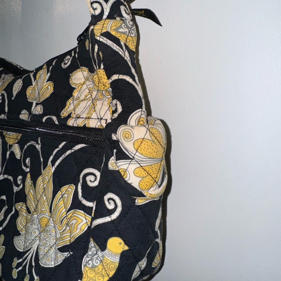 Vera Bradley Handbag Yellow Bird Print 11” Shoulder Bag Purse Crossbody - Picture 4 of 10